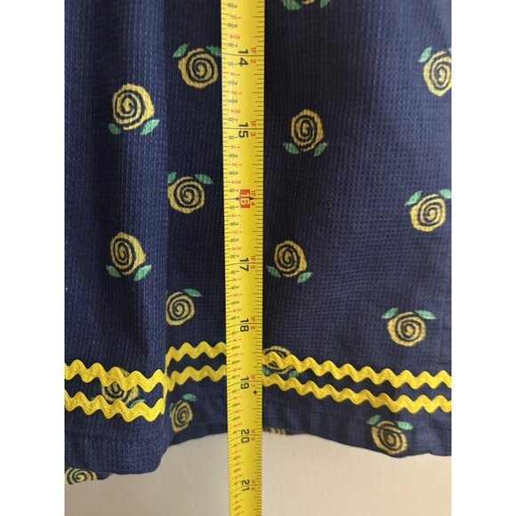 Vintage Oshkosh Collection Girls Dress 2T Toddler Blue Yellow Roses - Picture 8 of 10